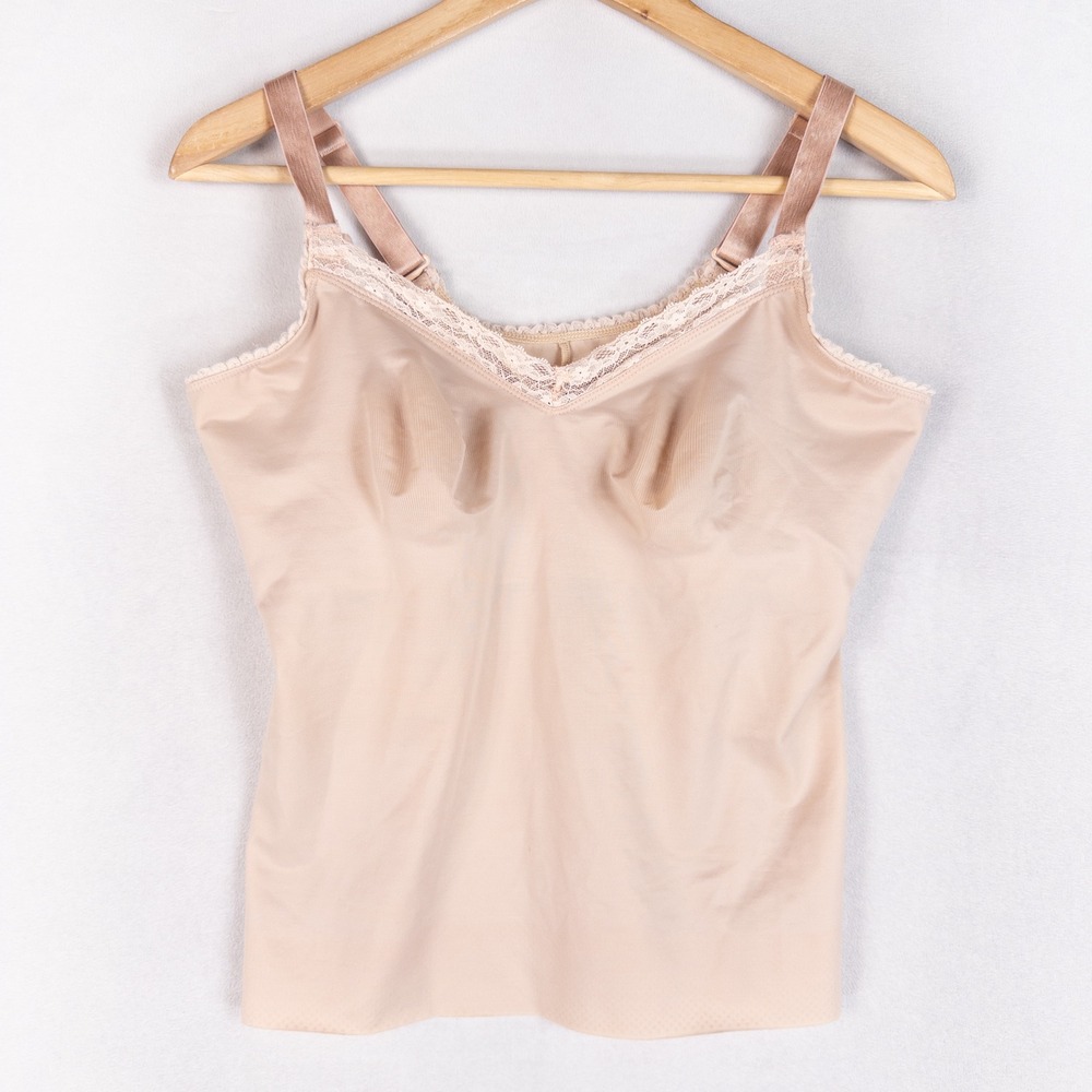 Ruby Ribbon Womens Camisole Tank Size 36 Beige Lace Trim Cami Style 1841